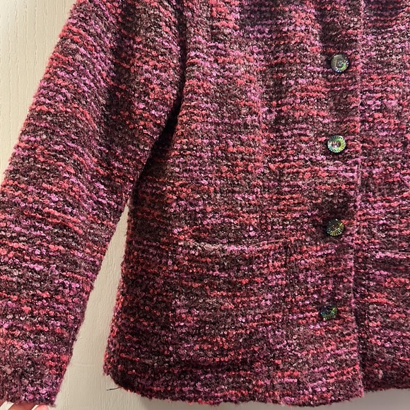 Anthropologie Draper’s & Damon’s Tweed Jacket Multi-Color Boucle Petites Medium - Picture 5 of 10